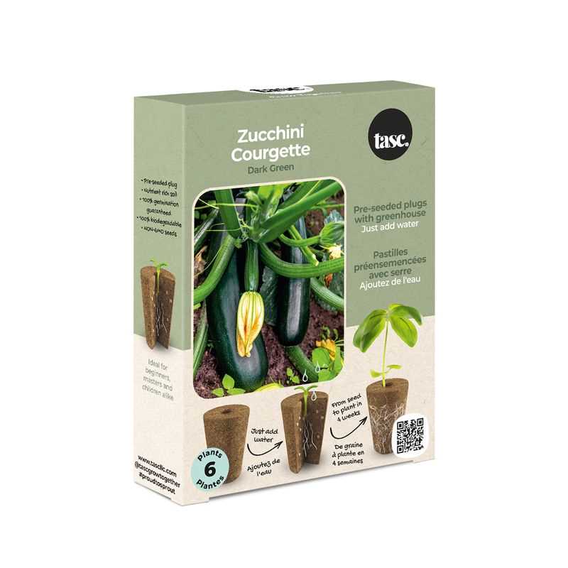 Dark Green Zucchini Seed Plug Grow Kit