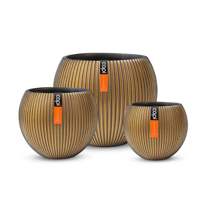 Nature Groove Indoor Planter Gold (set of 3)