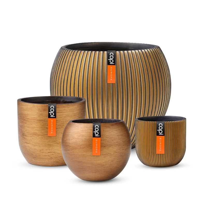 Nature Groove/Lux Indoor Planter Gold (set of 4)